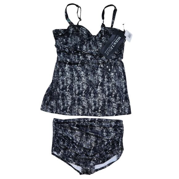 Miraclesuit Two Piece‎ Swimsuit 8/34D Beach Vacation Resortwear Coastal - Picture 1 of 9